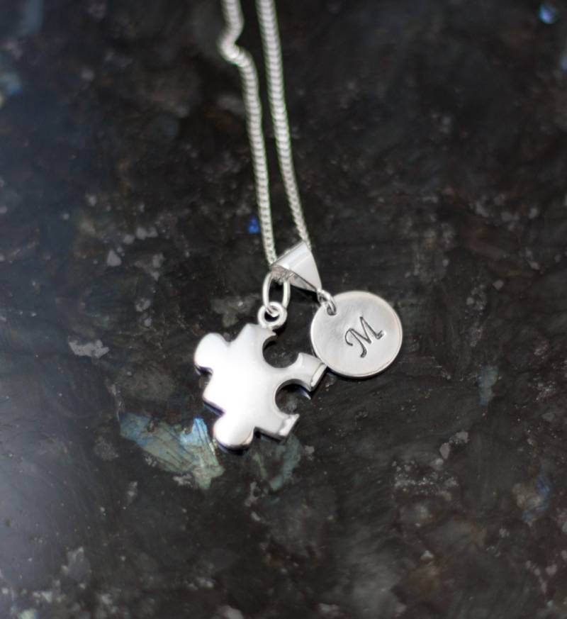 Puzzle Stück Erste Silber Halskette, Autismus, Silberanhänger, Stück, Puzzle, Minimalistisch, Autismus von EvaLineJewelry