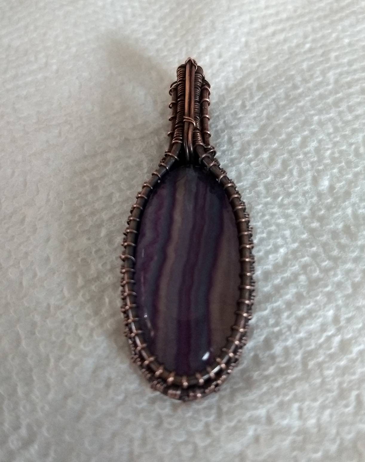 Wire Wrapped Kupfer Anhänger, Handgemachter Schmuck, Draht Gewickelt Fluorit, Und Geschenk Wire Wrapped Kupfer Anhänger, Handgemachter Schmuck, Draht Gewickelt Fluorit, Und Geschenk von EvaVreugdenhil