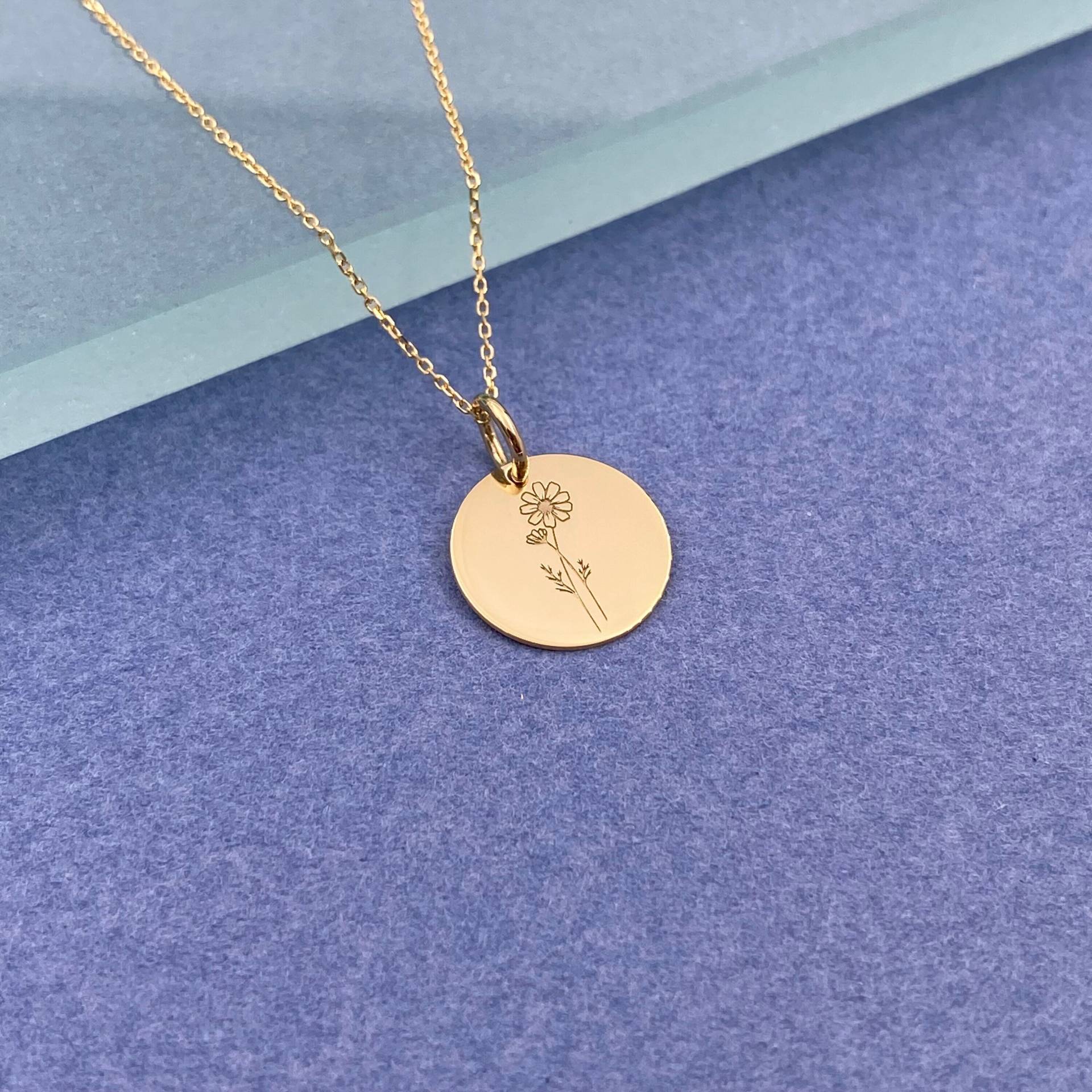 14K Solid Gold Oktober Geburt Blume Halskette Personalisierter Schmuckkörbchen Anhänger 14K Solid Gold Oktober Geburt Blume Halskette Personalisierter Schmuckkörbchen Anhänger von EvangelosJewels