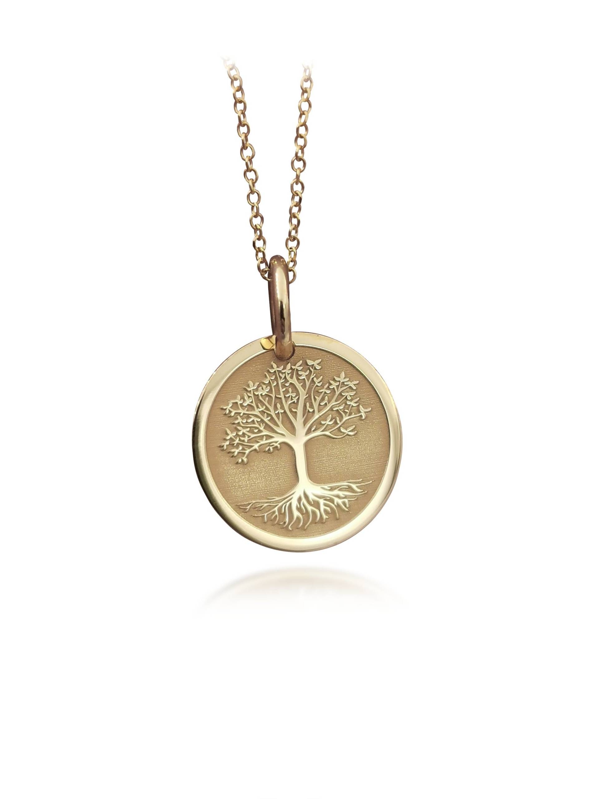 Zierliche 14K Solid Gold Baum Des Lebens Halskette, Goldbaum Benutzerdefinierte Personalisierte Halskette von EvangelosJewels