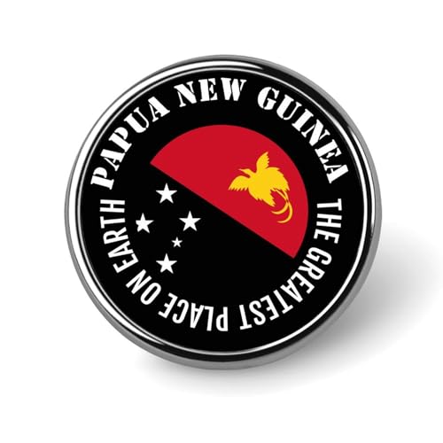 Evans1nism Anstecknadeln mit Papua-Neuguinea-Flagge, der größte Ort auf der Erde, Jeansknöpfe, Länderflaggen, Pins für Rucksäcke, Knopfnadeln, künstlerisches Stecknadel-Set für Hüte, Jacken, Damen und von Evans1nism