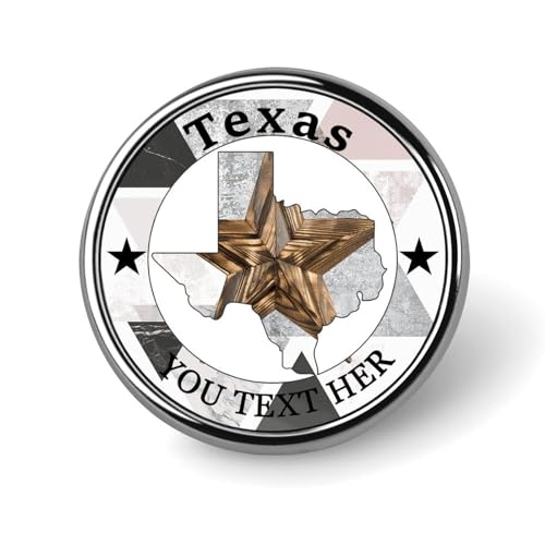 Evans1nism Emaille-Anstecknadeln, Großpackung mit Texas-Sternen, Pins für Rucksäcke, Stadtname, einheimische Jeansknöpfe, Land, personalisierbar, Geschenk für Frauen, Mädchen, Mutter, Lehrer, von Evans1nism