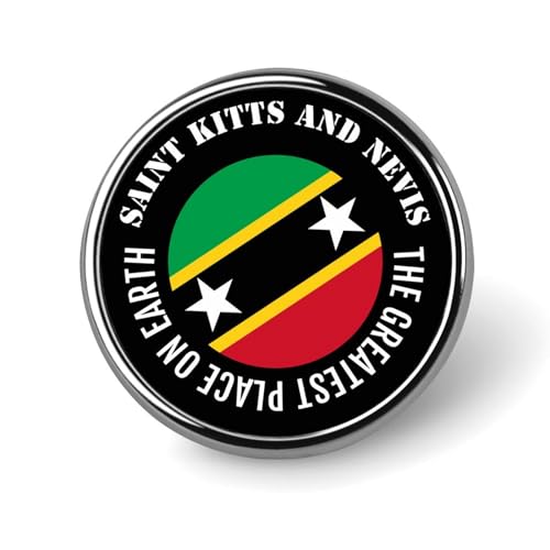 Evans1nism Emaille-Anstecknadeln, Motiv: "The Greatest Place On Eard", St. Kitts und Nevis-Flagge, Hutnadeln, St. Kitts und Nevis Liebhaber, benutzerdefinierte Knöpfe, helle Pins für Rucksäcke, von Evans1nism