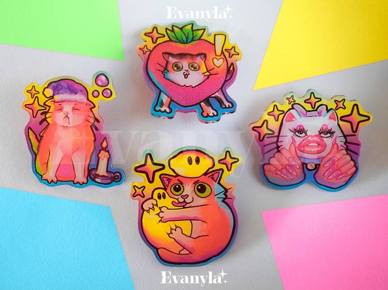 Niedliche Glitzer Katze Acryl Pin - Cvnty, Zitrone, Eepy Und Erdbeere Pins Lustiges Kawaii Zubehör | Kätzchen Katzenliebhaber Valentinstag Niedliche Glitzer Katze Acryl Pin - Cvnty, Zitrone, Eepy Und Erdbeere Pins Lustiges Kawaii Zubehör | Kätzchen Katzenliebhaber Valentinstag von Evanyla
