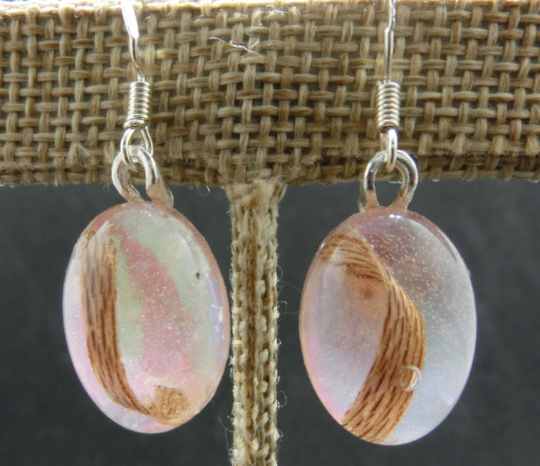 Klar, Harz Holz Ohrringe/Curly Ahorn Pink Sterling Silber Schmuck Klar, Harz Holz Ohrringe/Curly Ahorn Pink Sterling Silber Schmuck von EvasGardenOfNH