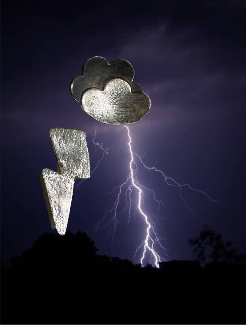 Ohrstecker Gewitter Blitz Und Donner, Unwetter, Wolke Handarbeit 925 Sterling Silber Ohrstecker Gewitter Blitz Und Donner, Unwetter, Wolke Handarbeit 925 Sterling Silber von Evasschmuckkaestchen