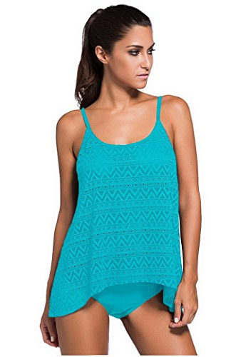 Evedaily Damen Badeanzug Zweiteiler Schwimmanzug Eleganter Push-Up-Bikini/Tankini - Topp-Modell Designer Swimsuit für Damen & Mädchen von Evedaily