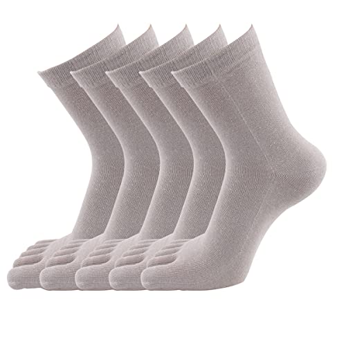 Evedaily Damen Socken Zehensocken Baumwolle Sneakersocken 35-39 Schwarz (5 Paar) (hellgrau 39-43) von Evedaily