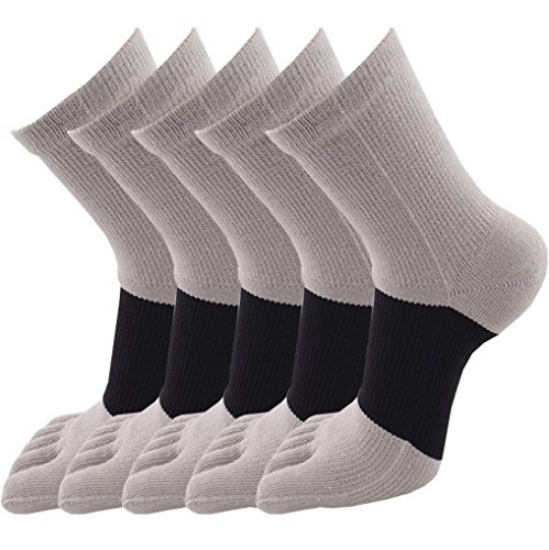 Evedaily Herren Socken Zehensocken Baumwolle Sneakersocken 39-42 Grau (5 Paar) JZMZ1688008 von Evedaily