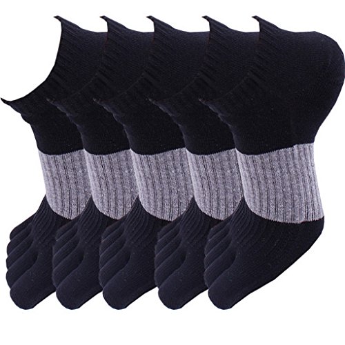 Evedaily Herren Socken Zehensocken Baumwolle Sneakersocken 39-42 Schwarz (5 Paar) JZMC-18 von Evedaily