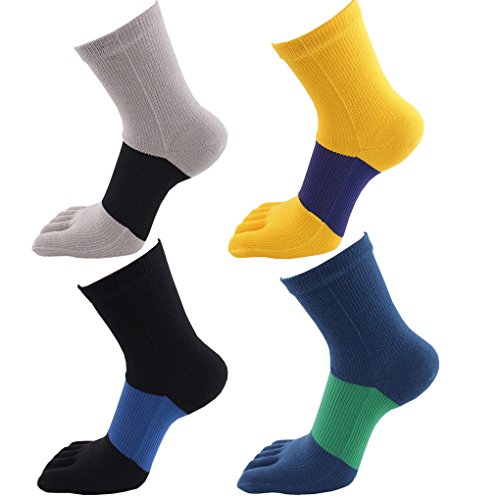 Evedaily Herren Socken Zehensocken Baumwolle Socken für Sport und Freizeit 4 Paar JZMZ1688008 von Evedaily