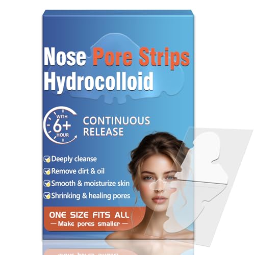 Eveellyn Mitesserentferner Stripes, Hydrokolloid Pflaster zur Tiefenreinigung, Verkleinert und Befreit Poren, Absorbiert Talg, Nasenstrips Mitesser Für Frauen und Männer (10 PCS) von Eveellyn