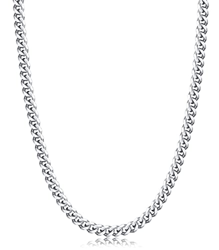 Evegfts Silberkette Herren, 5MM Diamant Kette Silber Herren Miami Cuban Link Chain Halskette für Herren Damen Schmuck Geschenk für Herren Damen Jungen Mädchen Herrenkette Super Robust Glänzend 61cm Evegfts Silberkette Herren, 5MM Diamant Kette Silber Herren Miami Cuban Link Chain Halskette für Herren Damen Schmuck Geschenk für Herren Damen Jungen Mädchen Herrenkette Super Robust Glänzend 61cm von Evegfts