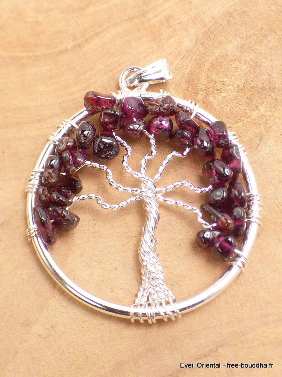 Baum Des Lebens Schmuckstück Granat Anhänger Natursteine Chakren Arb3 von EveilOriental