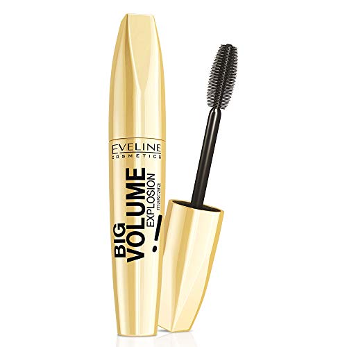 Eveline Cosmetics Big Volume Explosion Mascara - Volumengebend & Verlängernd | 20 Reihen flexibler Borsten für klumpenfreie, tiefschwarze Wimpern von EVELINE COSMETICS