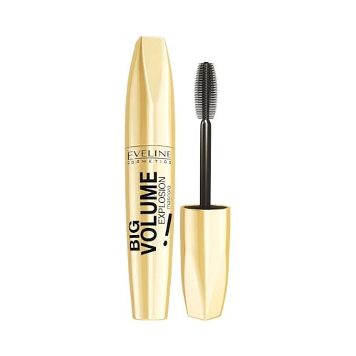 Eveline Cosmetics Big Volume Explosion Mascara - Volumengebend & Verlängernd | 20 Reihen flexibler Borsten für klumpenfreie, tiefschwarze Wimpern von EVELINE COSMETICS