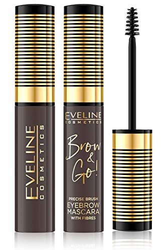 Eveline Augenbrauen-Mascara Brow&Go mit Verdickungsfasern, Präzisionsbürste für exaktes Augen-Make-up, 1 x 10 ml Nr. 02 Dark von Eveline Cosmetics