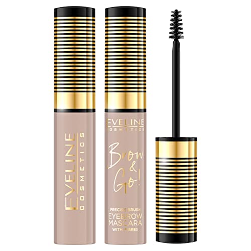 Eveline Cosmetics Brow & Go! Augenbrauen-Mascara mit verdichtenden Fasern, 6 ml, Nr. 05 Taupe von Eveline Cosmetics