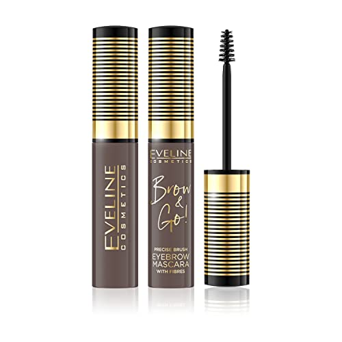 Eveline Cosmetics BROW&GO Augenbrauen-Mascara Präzisionsbürste, Voluminierende Mikrofasern, Lang anhaltende Formel Erhältlich in Hell, Dunkel und Taupe von EVELINE COSMETICS