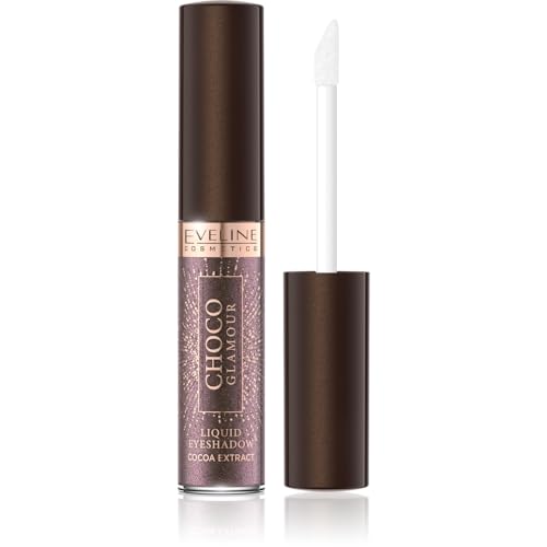 Eveline Cosmetics Choco Glamour Rosa 06, 6,5ml Flüssig-Lidschatten Eyeshadow Stick, Shimmer Cream Eyeshadow Pencil, Smoky Eye Shadow Pen, Waterproof Highlighter for Girls Women Eye Makeup von Eveline Cosmetics