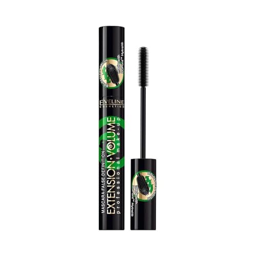 Eveline Cosmetics Extension Volume Lengthening and Curling Mascara mit PERFECT BRUSH & BOLD & FLEXY BRUSH - DuPont Hytrel Technologie für präzises, 10 ml von EVELINE COSMETICS