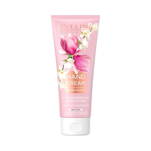 Eveline Cosmetics Flower Blossom Intensiv Regenerierende Handcreme mit Orchideenextrakt & Seidenproteinen, Feuchtigkeitsspendende & Glättende Formel von EVELINE COSMETICS