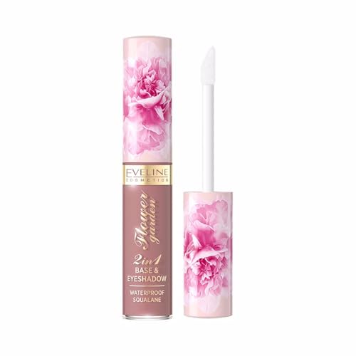 Eveline Cosmetics Flower Garden Flüssiger Lidschatten - 2-in-1 Wasserdichtes Augen-Make-up mit Squalan & Pfingstrosenextrakt für langanhaltenden, pflegenden Glanz von EVELINE COSMETICS