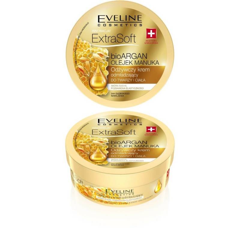 Eveline Cosmetics Körperpflegemittel Extra Soft Bio Argan Nourishing Face and Body Cream Manuka Oil von Eveline Cosmetics