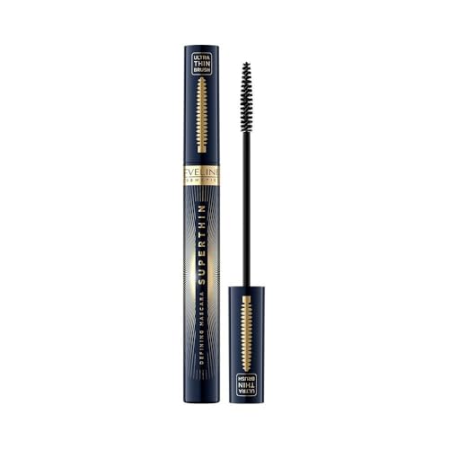 Eveline Cosmetics Superthin Defining Mascara - Revolutionäre Formel für gehobene und verlängerte Wimpern, klumpenfreie Anwendung, präzise Bürste von EVELINE COSMETICS