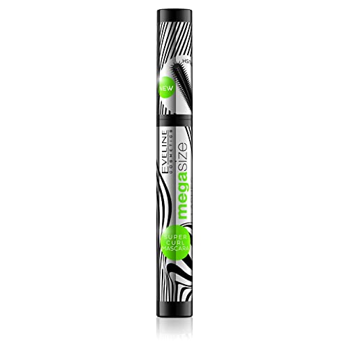 Eveline Cosmetics Mega Size Lashes Mascara, Verlängerung und Schwung, 10 ml, Schwarz von Eveline Cosmetics