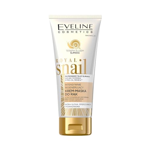 Eveline Cosmetics Royal Snail Intensiv Regenerierende Handcreme-Maske mit Schneckenfiltrat, Kollagen & Moringaöl - 100ml von EVELINE COSMETICS