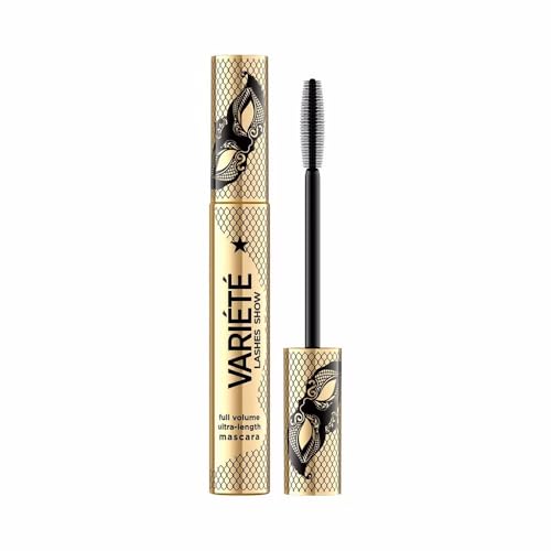 Eveline Cosmetics Variété Lang anhaltende volumengebende Mascara mit präziser Silikonbürste, Intensiv Schwarz von EVELINE COSMETICS