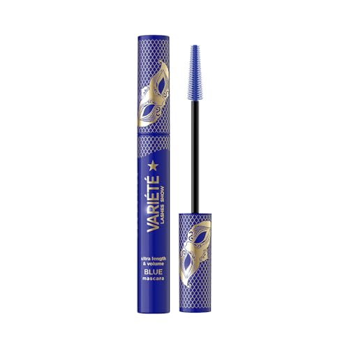 Eveline Cosmetics Variété Deep Blue Mascara - Verlängernd & Voluminös - 24-Stunden-Halt mit Silikonbürste von EVELINE COSMETICS