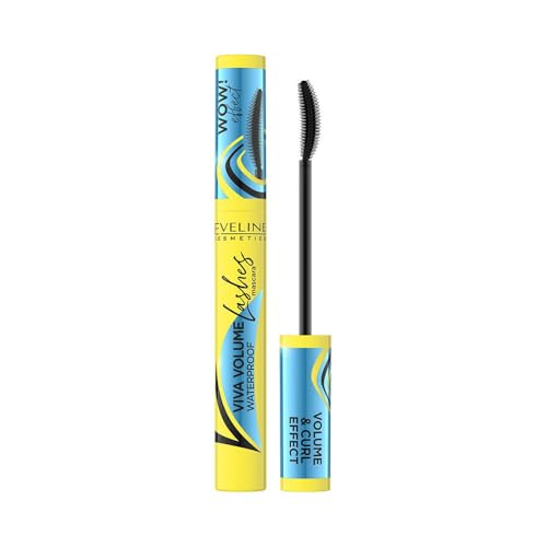 Eveline Cosmetics Viva Full Lashes Wasserdichte Volumen-Mascara - Lang anhaltende Formel mit Silikonbürste für Verlängerung und Verdichtung - 10ml von EVELINE COSMETICS