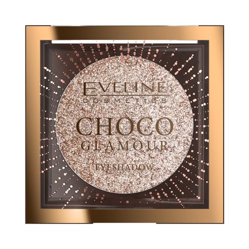Eveline Cosmetics - Choco Glamour, Glänzender Lidschatten-Topper, Eye Shadow Topper, Lidschatten Palette, Hohe Haltbarkeit, Augen Make-Up, Lidschatten-Topper, Topper für Lidschatten von EVELINE COSMETICS