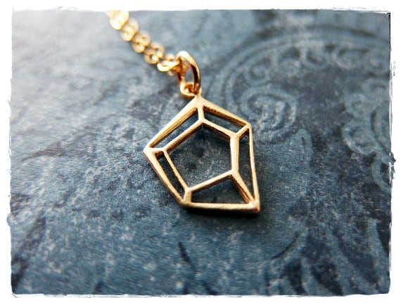 Gold Diamant Gliederkette - 14Kt Vergoldete An Einer Zarten Gefüllten Kette Oder Anhänger von EvelynMaeCreations