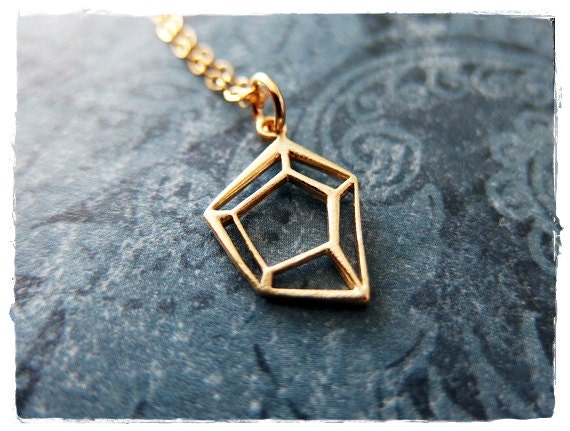 Gold Diamant Gliederkette - 14Kt Vergoldete An Einer Zarten Gefüllten Kette Oder Anhänger von EvelynMaeCreations