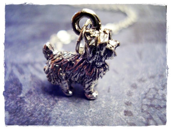 Scotty Hund Silber Halskette - Zinn Anhänger An Einer Zarten Edelstahl Kabelkette Oder Nur von EvelynMaeCreations