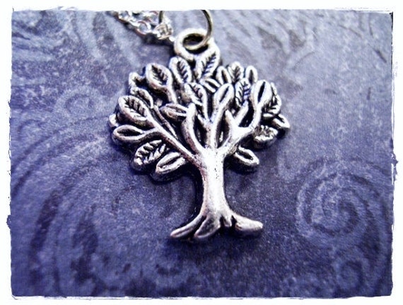 Silber Baum Halskette - Antiker Zinn Anhänger An Einer Zarten Edelstahl-Seilkette Oder Nur von EvelynMaeCreations