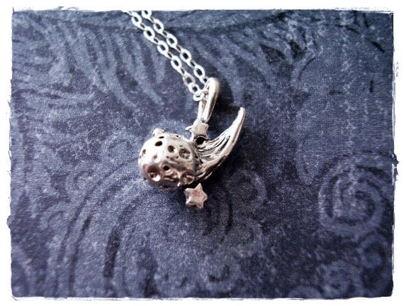 Silber Komet Halskette - Sterling Anhänger An Einer Zarten Kabelkette Oder von EvelynMaeCreations