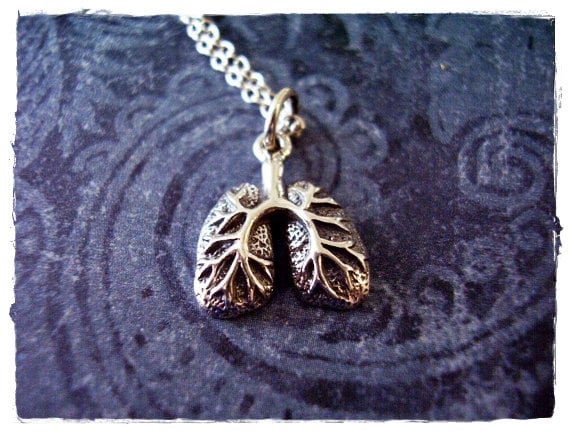 Silber Lunge Halskette - Sterling Anhänger An Einer Zarten Kabelkette Oder Silber Lunge Halskette - Sterling Anhänger An Einer Zarten Kabelkette Oder von EvelynMaeCreations