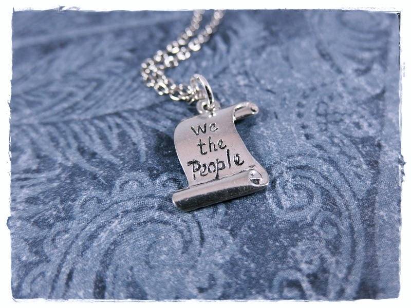 Silber Us Verfassung Halskette - Antiker Zinn Anhänger An Einer Zarten Edelstahlkette Oder Nur von EvelynMaeCreations