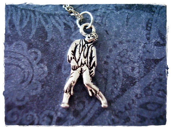 Silber Zombie Halskette - Zinn Charme Auf Einer Zarten Edelstahl Kabelkette Oder Nur Anhänger von EvelynMaeCreations
