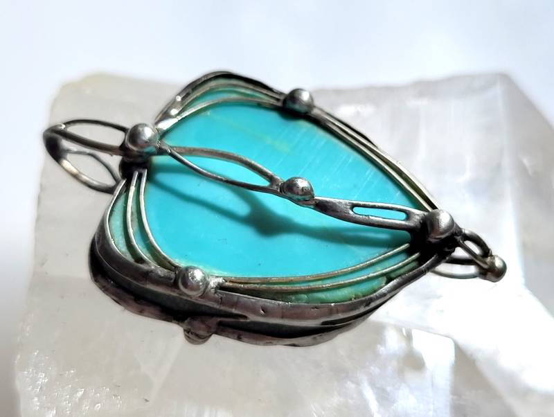 Urtümlicher - Großer Türkis-Anhänger "Spirit-Heart" Herz-Form Unikat Für Männer Und Frauen von EvelyneGOLDSTEIN