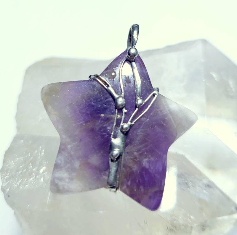 stern-Anhänger - Amethyst Gebänderter Unikat von EvelyneGOLDSTEIN