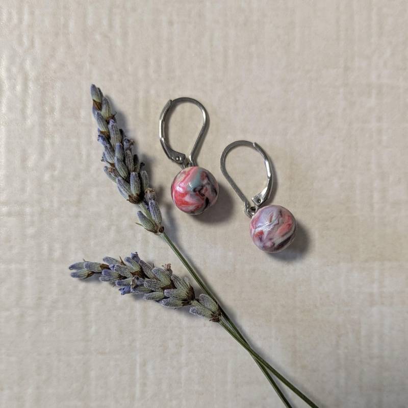 Polymer Clay, Edelstahl Ohrring, Schmuck, Antiallergen von EvelynsStaendchen