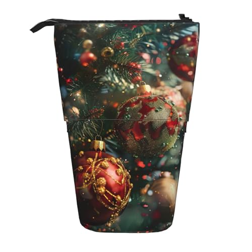 Evengigy Federmäppchen mit Aufschrift "Merry Christmas", niedliches Federmäppchen mit Reißverschluss, verstellbarer Ständer, Stifthalter, lustige Make-up-Tasche, Schwarz , Einheitsgröße von Evengigy
