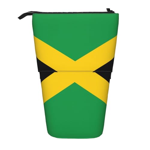 Evengigy Federmäppchen mit Jamaika-Motiv, niedliches Federmäppchen mit Reißverschluss, verstellbarer Ständer, Stifthalter, lustige Make-up-Tasche, Schwarz , Einheitsgröße, Taschen-Organizer von Evengigy