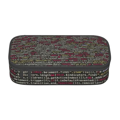 Evengigy Federmäppchen mit Programmiercode-Druck, tragbares Design, Reise-Make-up-Tasche, Geldbörse, Schwarz , Einheitsgröße, Kosmetiktasche von Evengigy