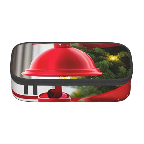 Evengigy Federmäppchen mit rotem Weihnachtsbaum-Aufdruck, tragbares Design, Reise-Make-up-Tasche, Geldbörse, Schwarz , Einheitsgröße, Kosmetiktasche von Evengigy